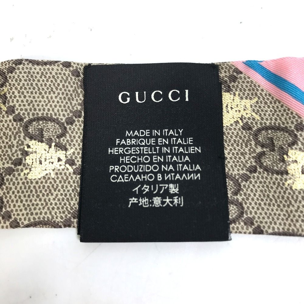 グッチ GG BEE スカーフ GUCCI グッチ スカーフ ネックボウ GG Bee シルク ブラック