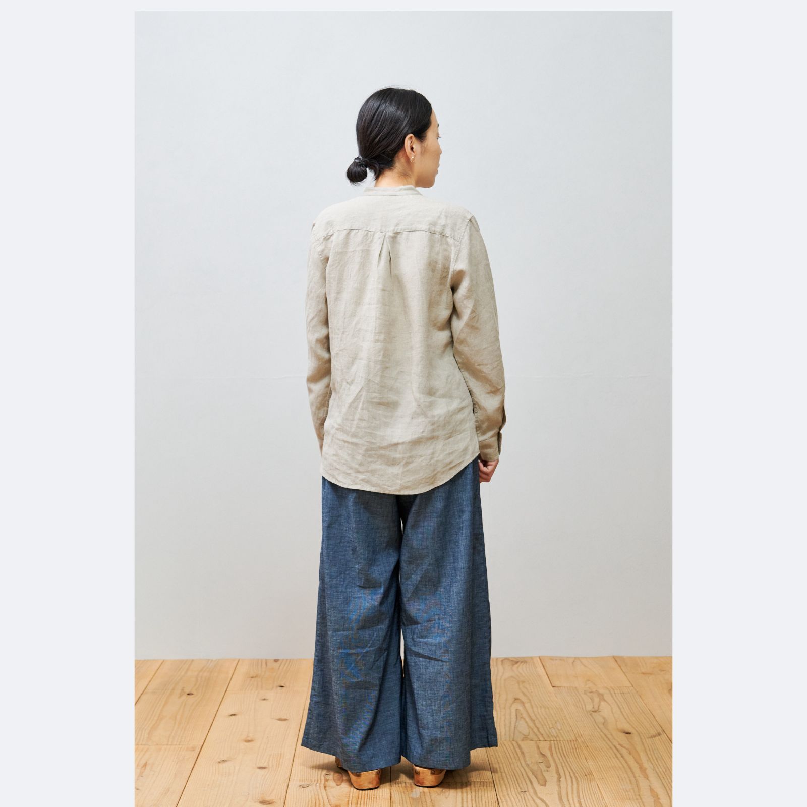 SALE】bighug リネンスタンドカラーシャツ○ナチュラル - メルカリ