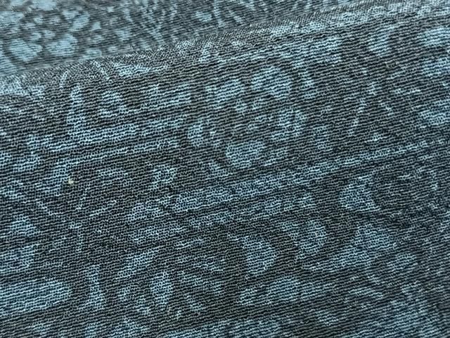 平和屋着物▽上質な小紋　単衣　藍　型染め　草花文　正絹　逸品　AAAV2671fy 平和屋着物▽上質な小紋 単衣 藍 型染め 草花文 正絹 逸品 AAAV2671fy