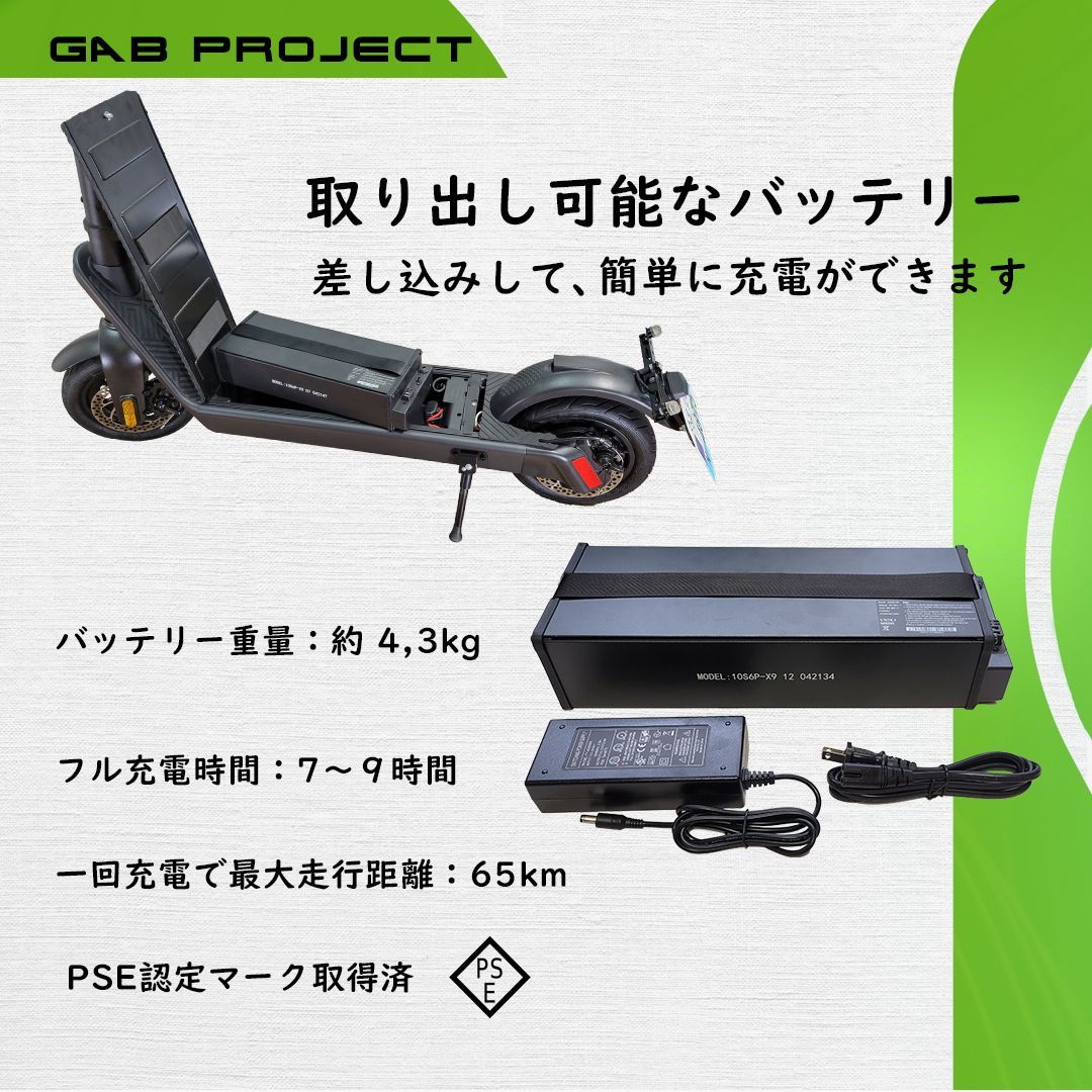 原付一種 電動キックボード PLAYINGMANTIS 公道走行 電動スクーター 免許必要 最高速度 40キロ 最大走行距離 65キロ 定格出力 500W 送料無料 GAB Project