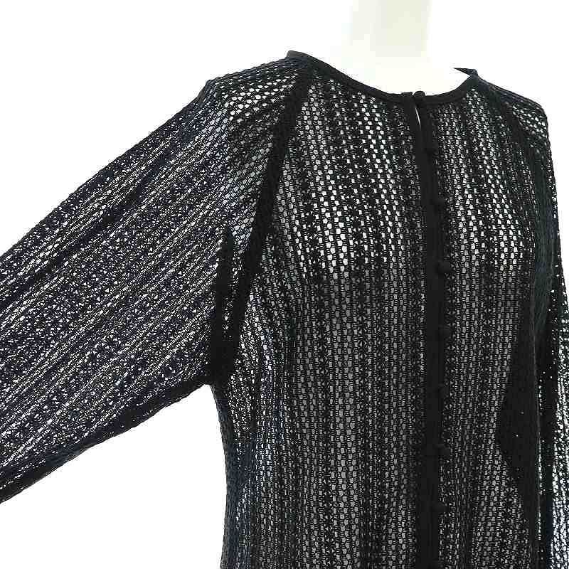 ローレン louren ブレード編み ローゲージカーディガン 長袖 シアー 