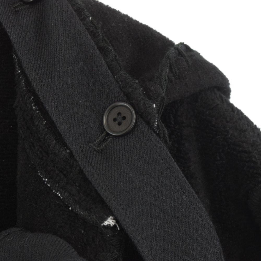 Yohji Yamamoto POUR HOMME (ヨウジヤマモト プールオム) 21AW ブランケット刺繍LJボタンフライロングコート  ロングジャケット HX-J09-002 ブラック