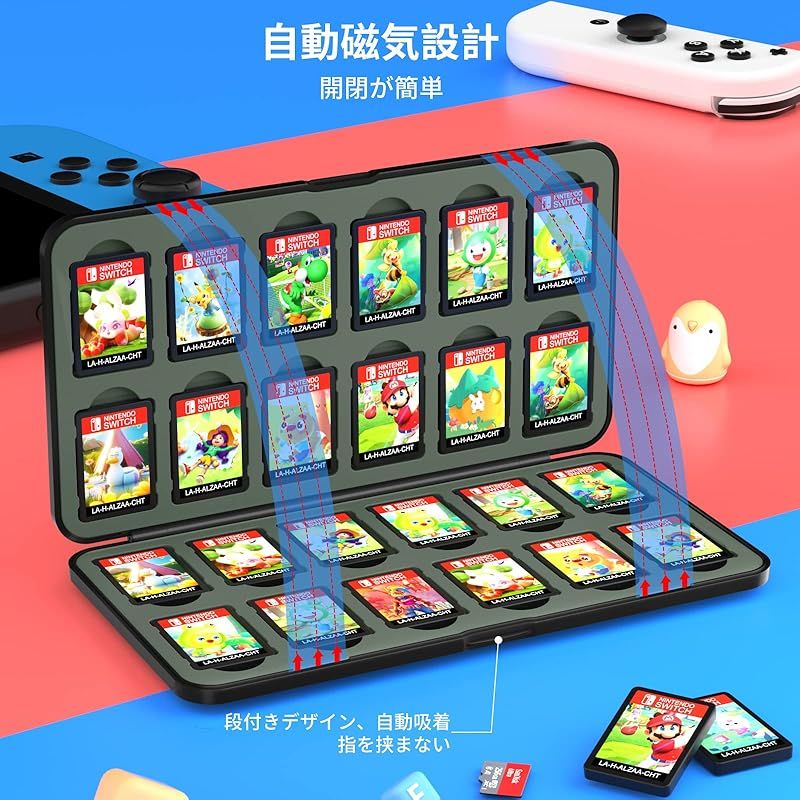 Switchカセット20枚　カセットケース付き Switch ソフトケース カードケース カセットケース SDカード
