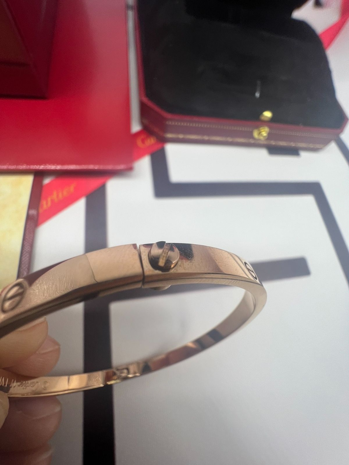 CARTIER  カルティエ 狭版ブレスレット ローズゴールド