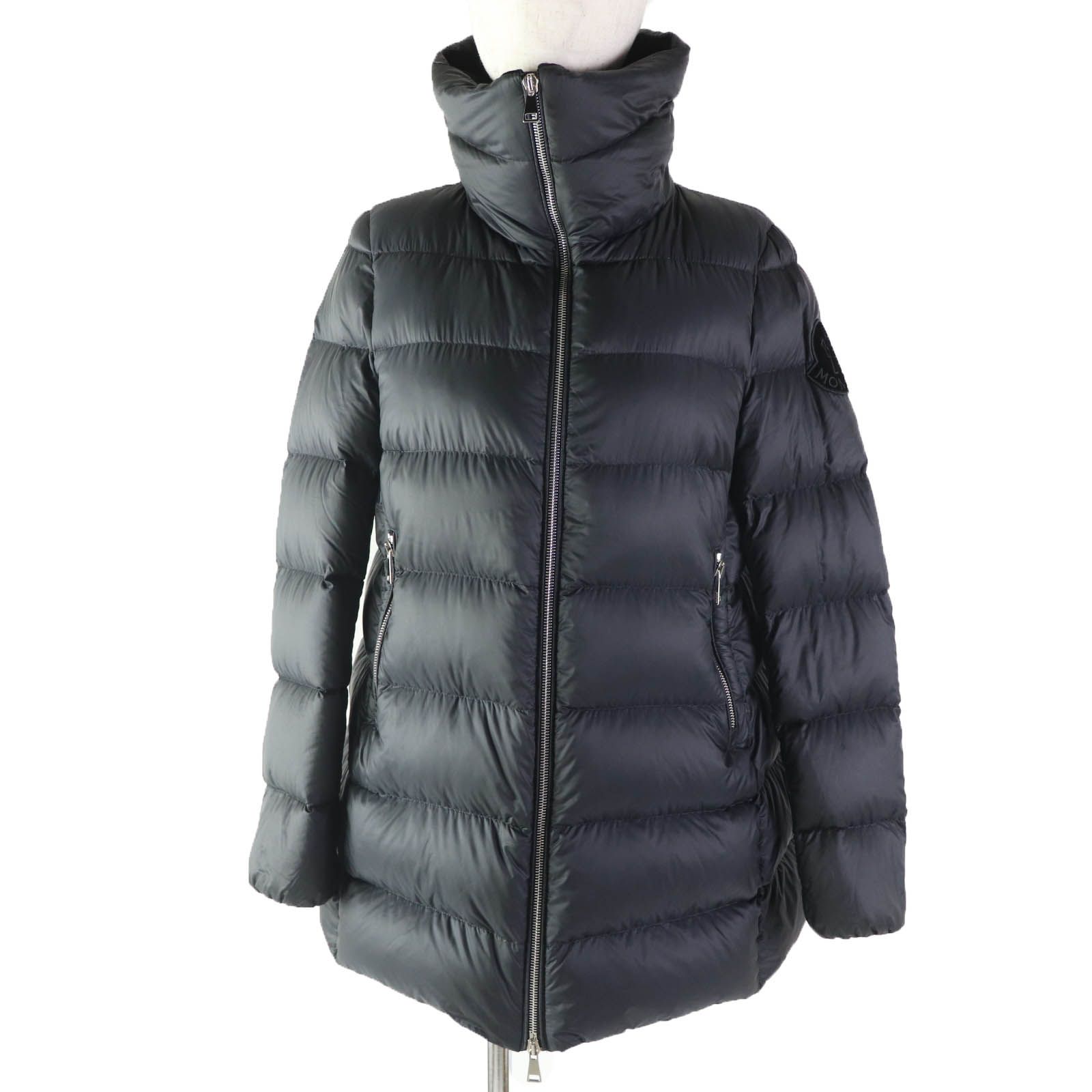 美品☆MONCLER モンクレール 19-20AW TORCON トルコン デカロゴワッペン付 襟元ベロア ZIPUP ダウンコート ブラック 0  正規品 レディース - メルカリ