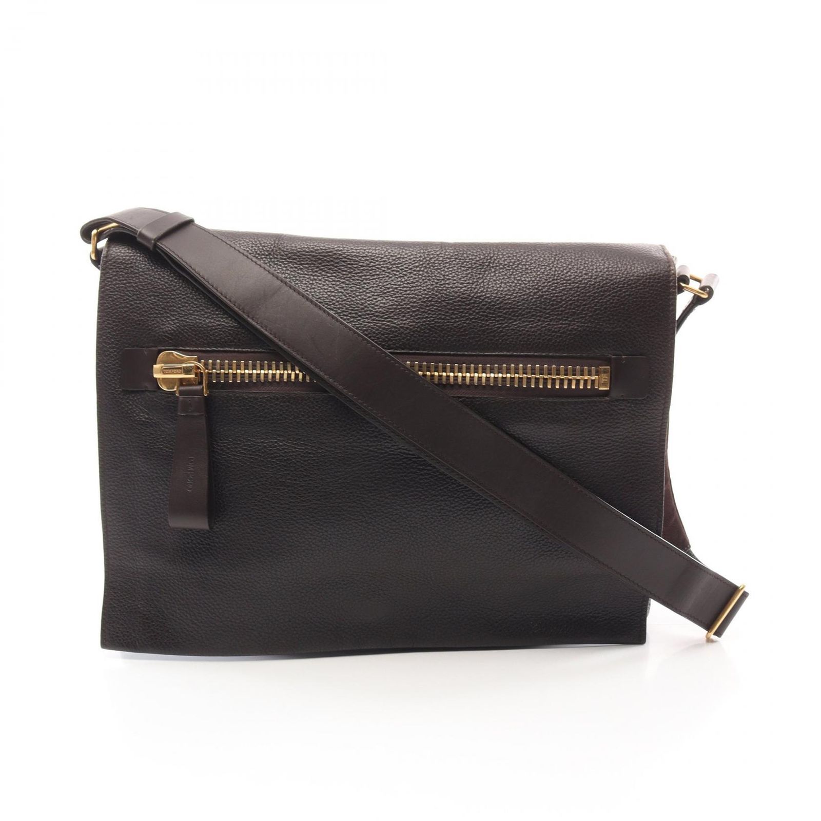 トムフォード TOM FORD ショルダーバッグ ダークブラウン レザー  