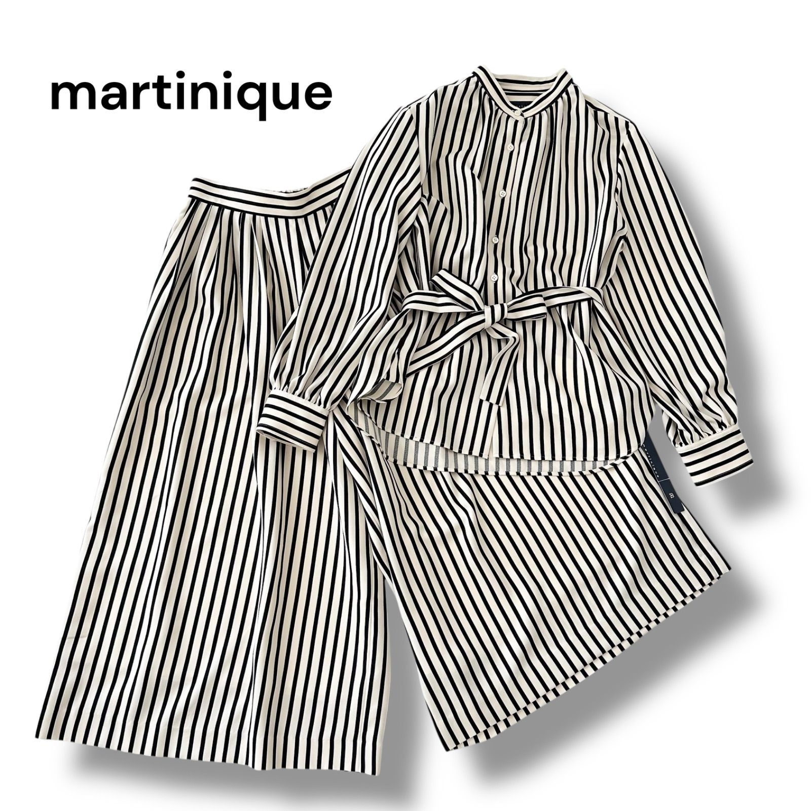 マルティニーク martinique ストライプ ブラウス パンツ セット F