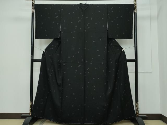 平和屋着物□極上 小紋 無双 紗袷 紗×絽 五泉 手描き 南天蔦