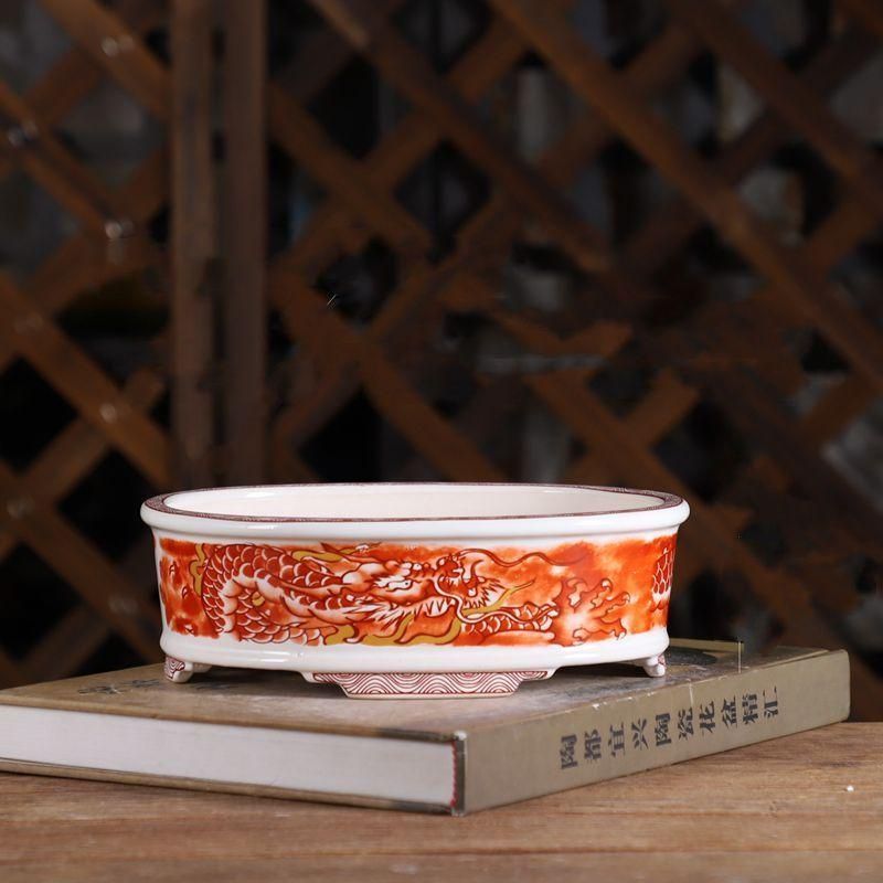 竜紋高脚楕円鉢 多肉植物鉢 紫砂鉢 盆栽鉢 植木鉢 小品盆栽鉢 大品盆栽鉢 竜紋高脚楕円鉢 多肉植物鉢 紫砂鉢 盆栽鉢 植木鉢 小品盆栽