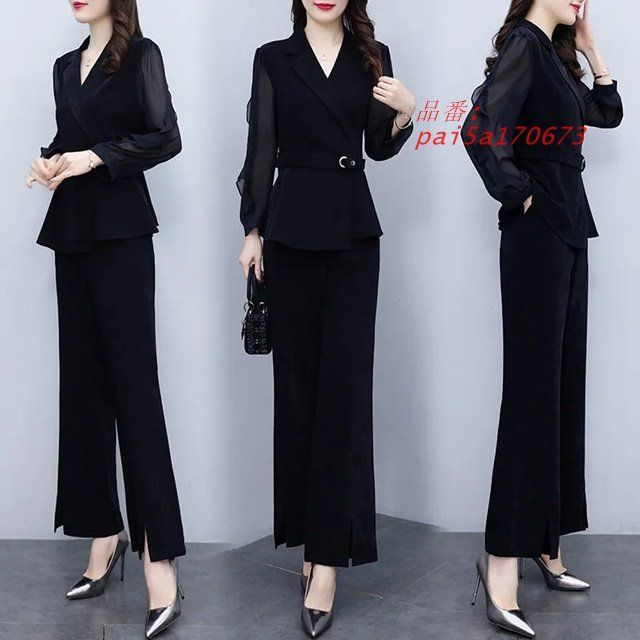 パーティードレス 大きいサイズ 3L 4L 5L パーティードレス おしゃれ レディース かっこいい セットアップ ドレス パンツ 結婚式 パンツドレス お呼ばれ pai5a170673