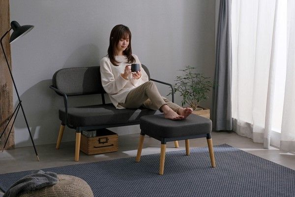 アイリスオーヤマ 家具 ソファ】 2人掛けスチールフレームソファ