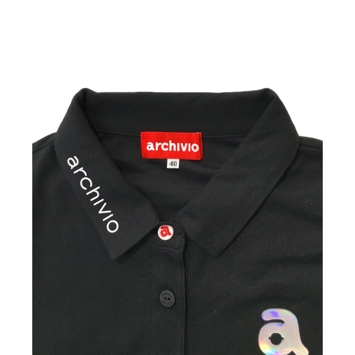 中古 レディース アルチビオ archivio 半袖ポロシャツ 40(L) 黒
