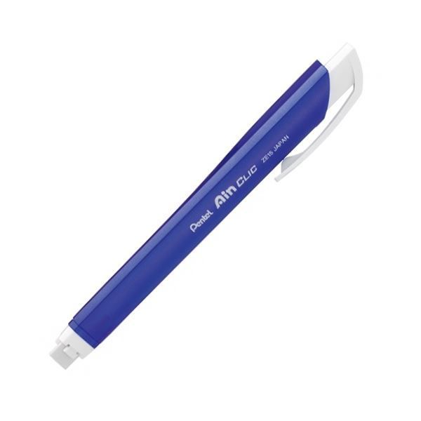 まとめ ぺんてる ノック式ホルダー消しゴム アインクリック メタルブルー XZE15-MC 1本 ×100セット