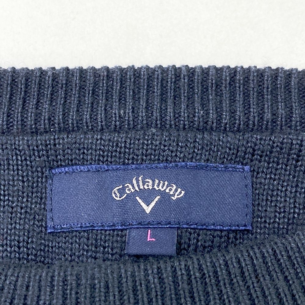 サイズ：L CALLAWAY キャロウェイ  ニットセーター  ネイビー系 [240101476026] ゴルフウェア レディース ストスト サイズ：L CALLAWAY キャロウェイ ニットセーター ウール混