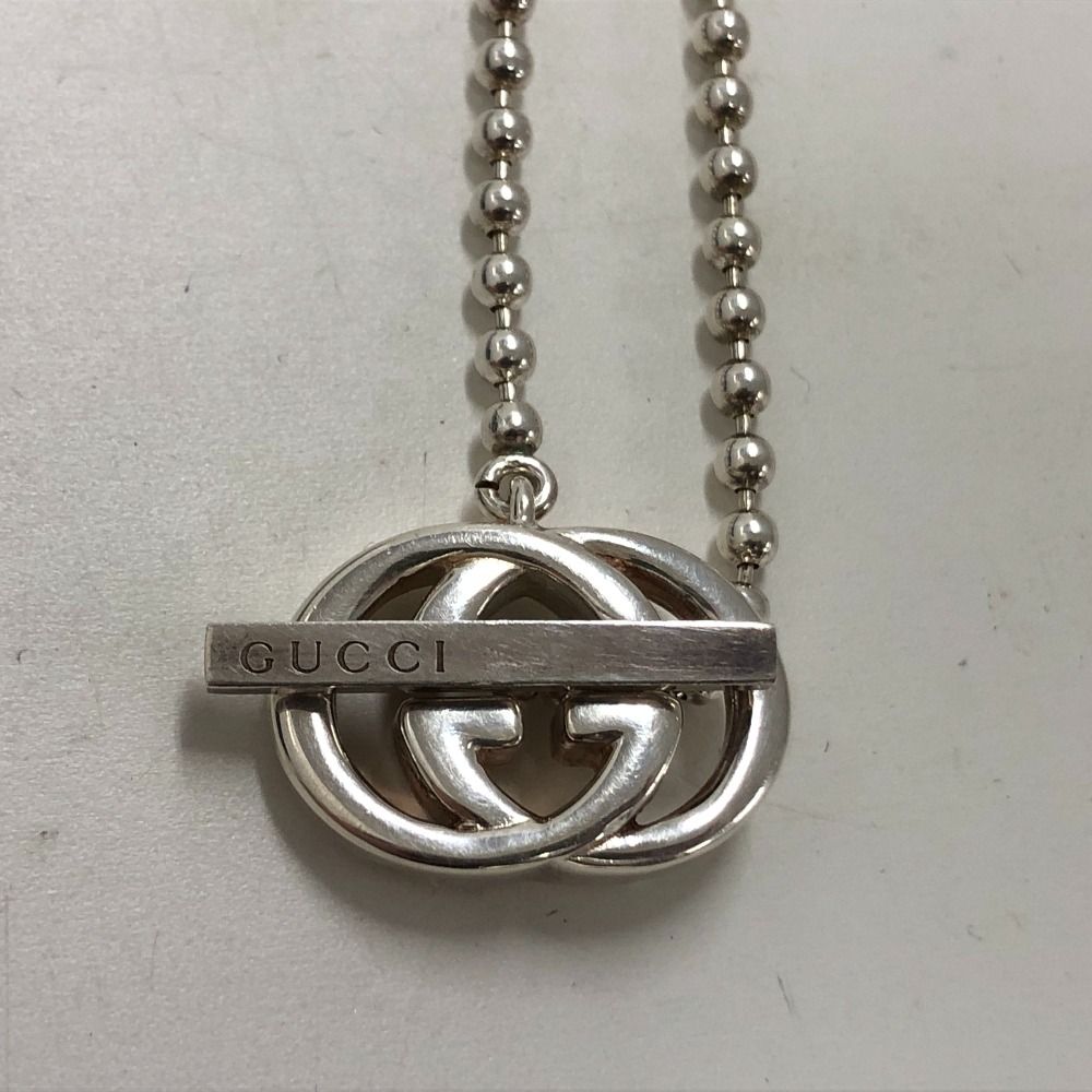 02w14961 グッチ GUCCI インターロッキングG ボールチェーン ネックレス シルバー メンズ 箱なし ネックレス シルバー925