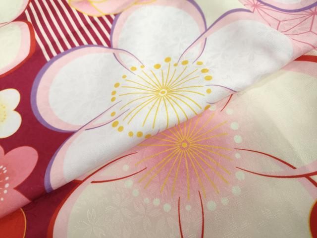 平和屋着物○小振袖 二尺袖 舞花文 洗える着物 逸品 新品 DAAY5326ud