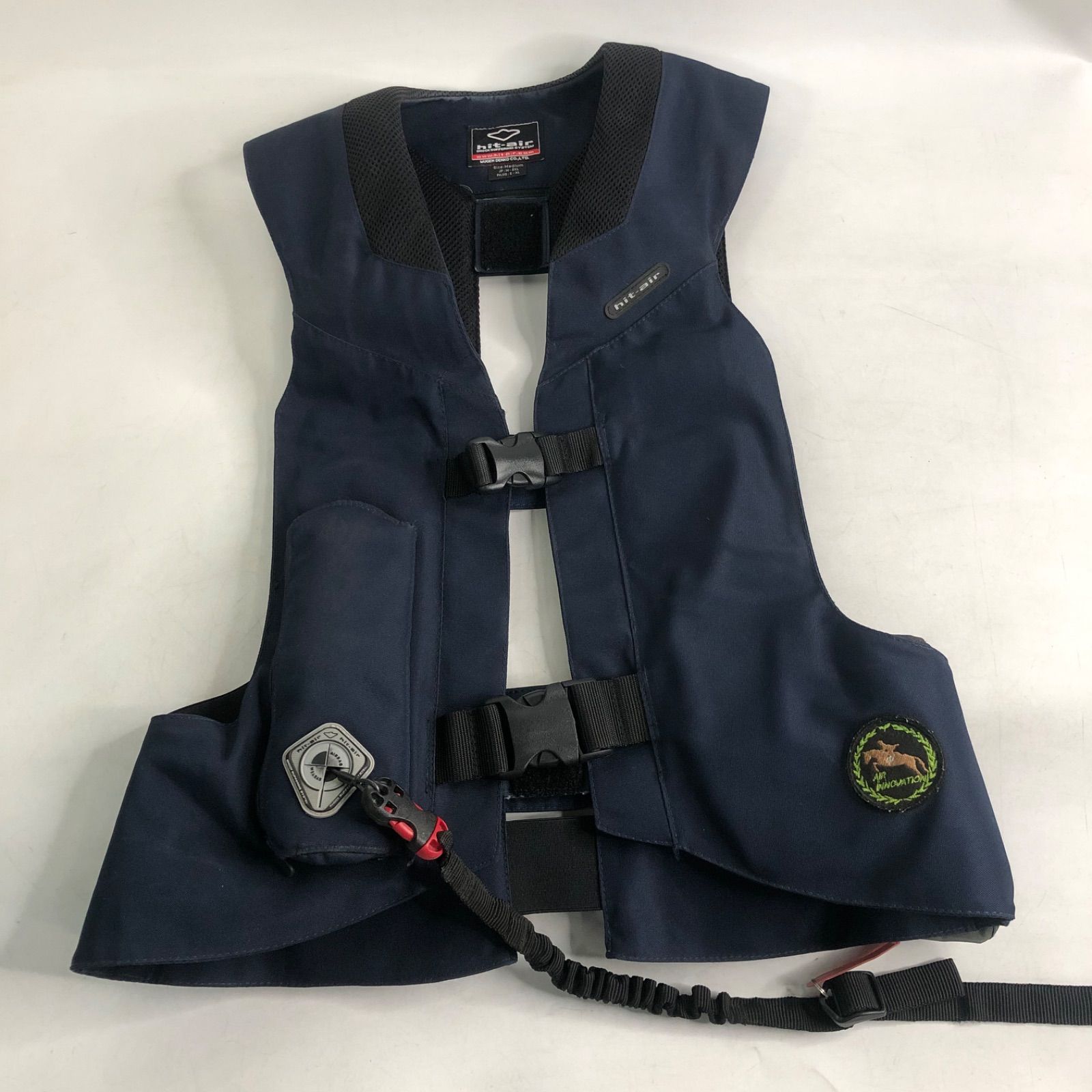 A1024-32-8 HIT-AIR ヒットエアー 乗馬用エアバッグベスト サイズ M ネイビー エアバッグシステム ベスト ナイロンプロテクト 定価4万円 全長58cm