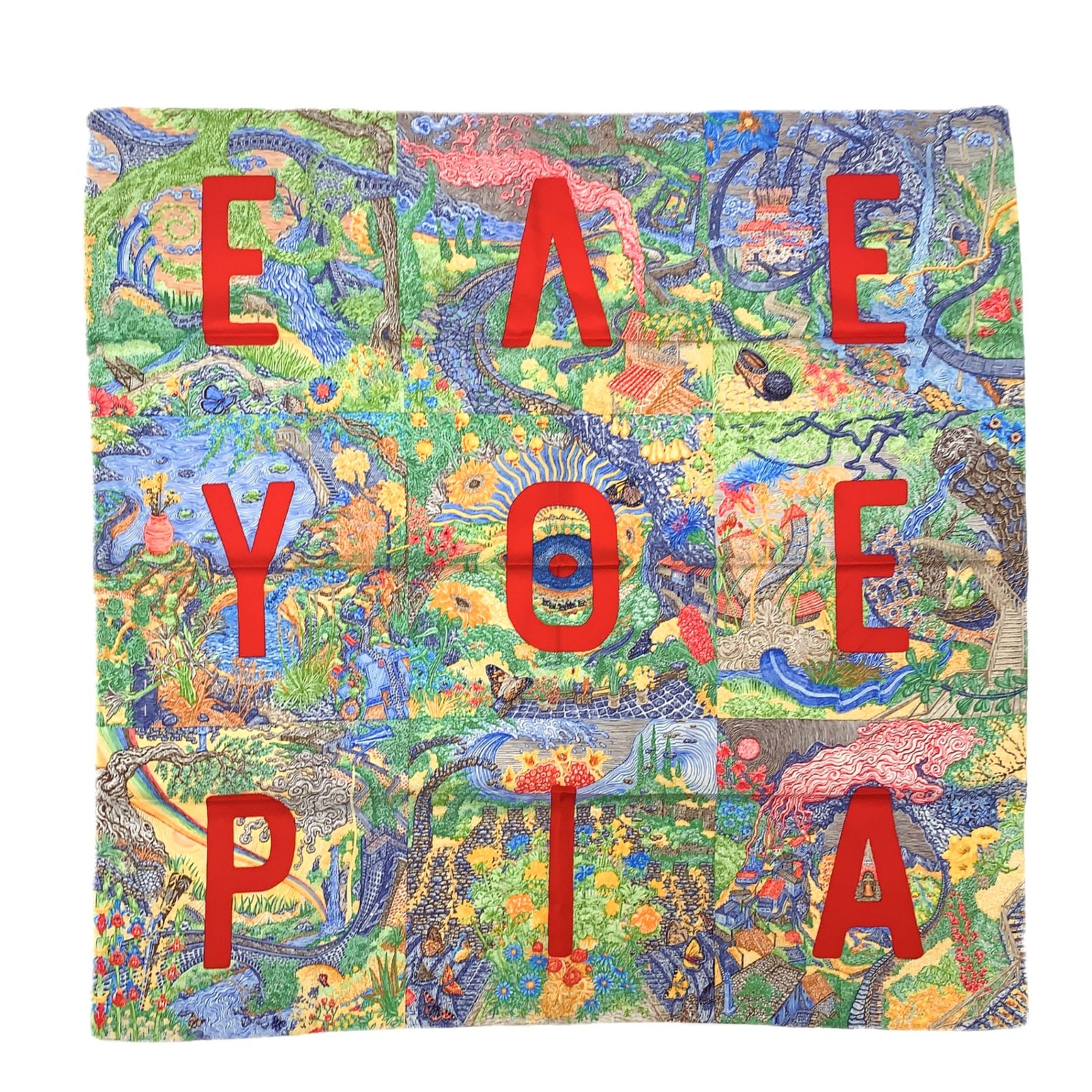 未使用級 希少 HERMES エルメス カレ90 カレジェアン エレフセリア