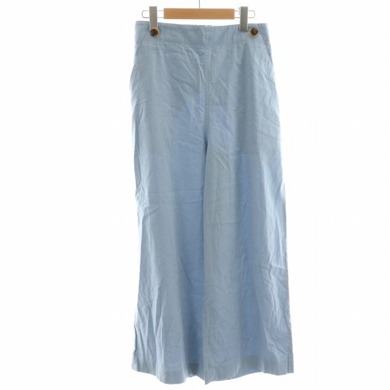 【美品】シップスリネンパンツbshop／トゥモローランド/マカフィー/ダントン □レーヨンリネンコットン フレアクロップドパンツ