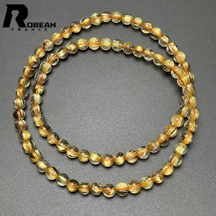 夢色 EU製 定価21万円☆ROBEAN・タイチンルチル☆黄金針水晶