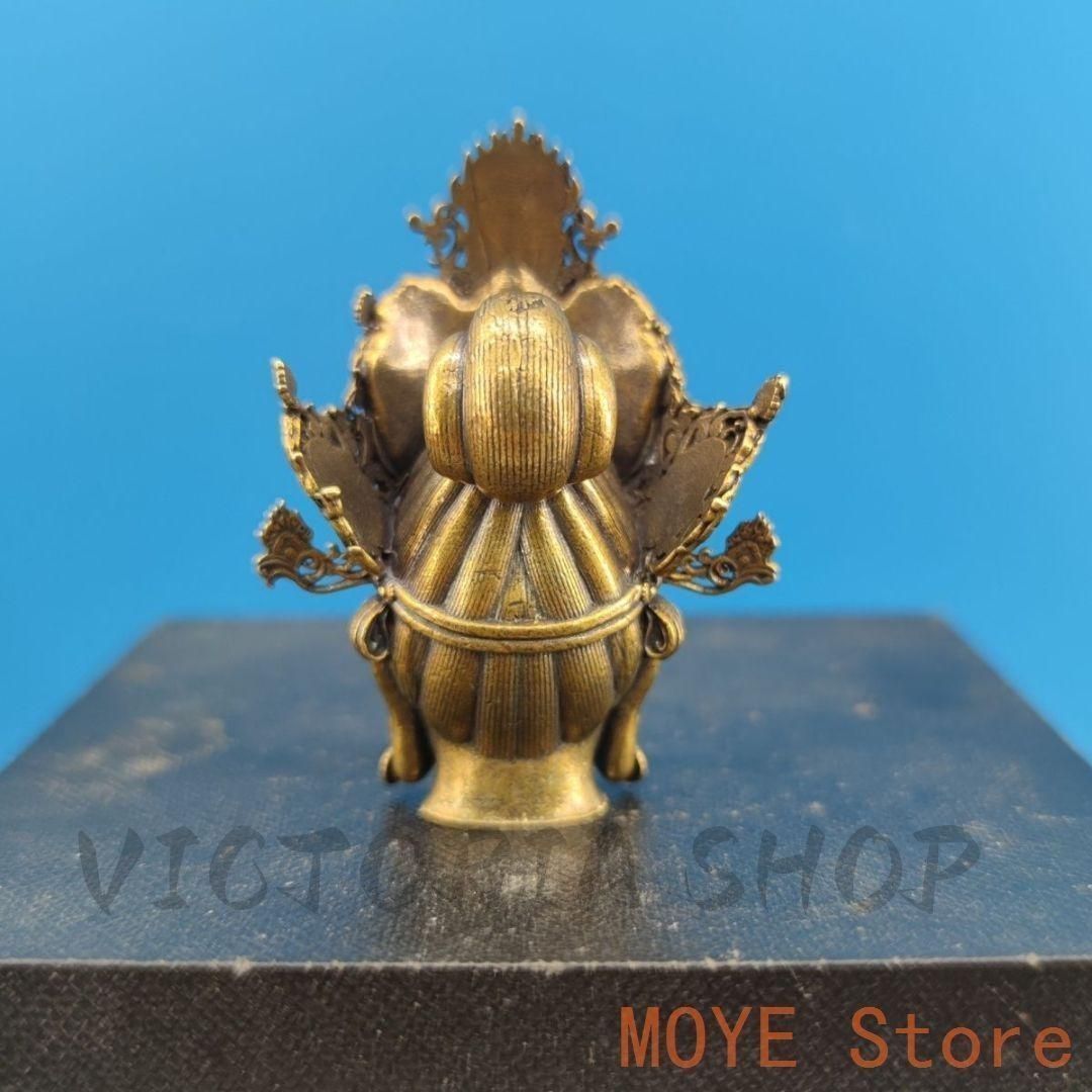 銅 細工 霊吉普薩準提仏母菩薩仏頭 装飾品 工芸品 置物zw0829