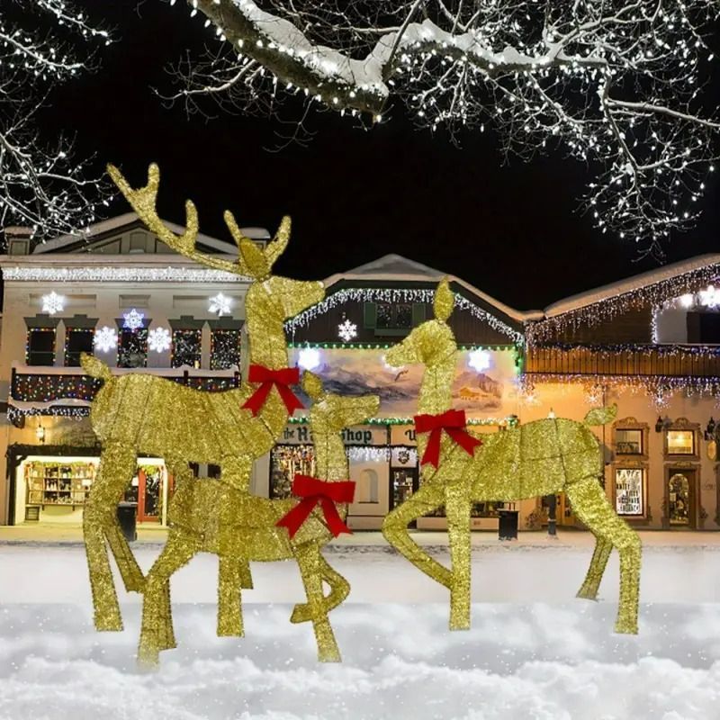 ガーデンライト イルミネーションライト クリスマス インテリア 雑貨 ヤードライト トナカイ クリスマスライト ホームデコ トナカイ 親子 4