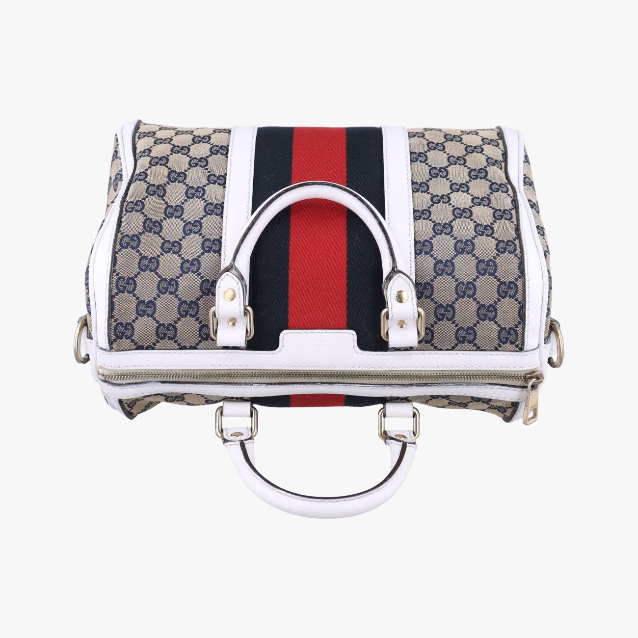 グッチGucciシェリーラインホワイト×ベージュ×マルチファブリック247205A7773023