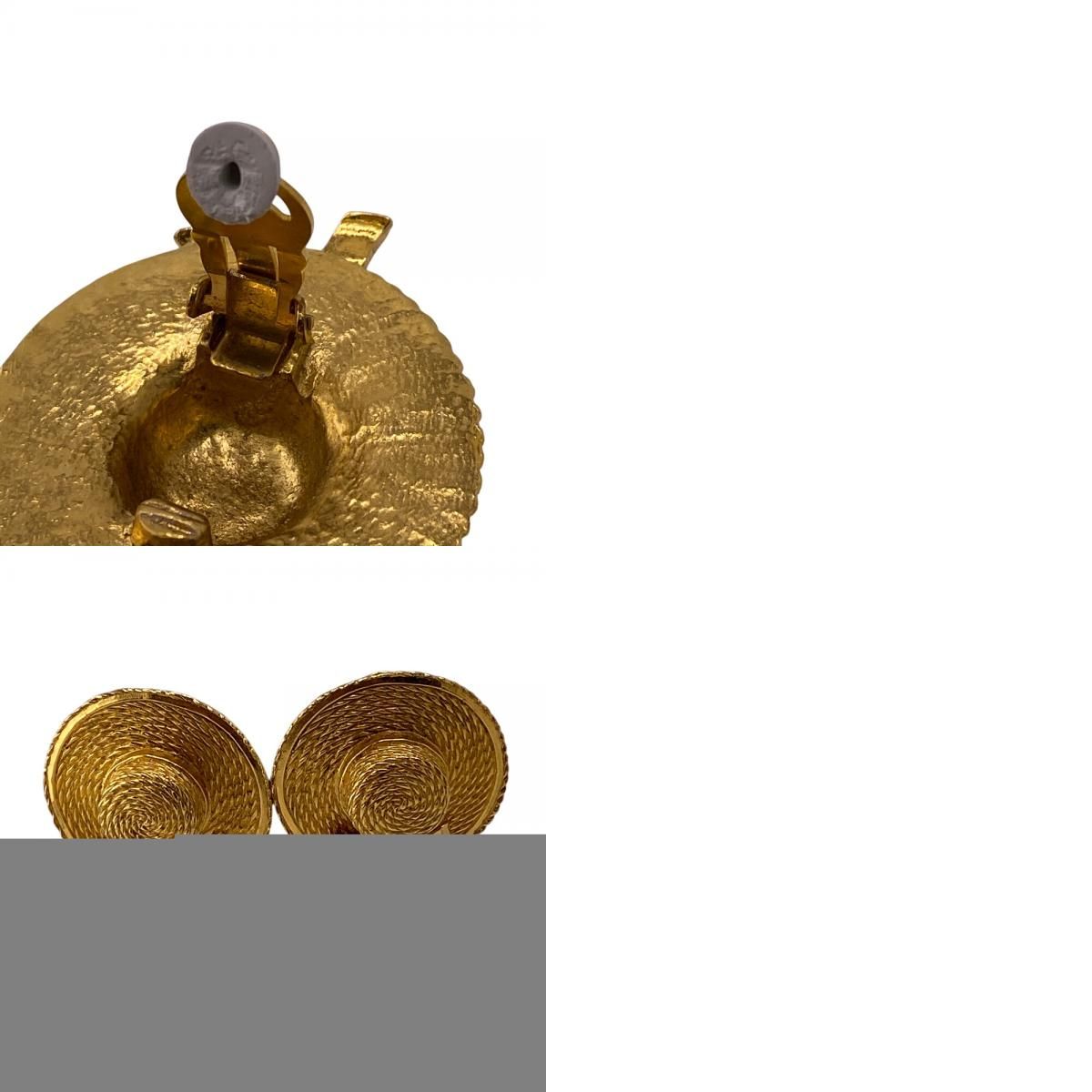 CHANEL/シャネル 麦わら帽子モチーフ GP イヤリング ゴールド