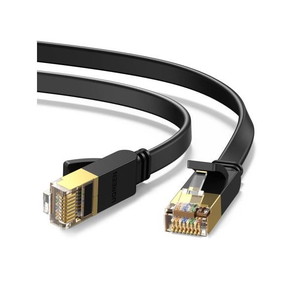 LANケーブル : UGREEN 目立たない&frasl;PVC 素材 ギガビット UGREEN LANケーブル カテゴリー7 10M RJ45 コネクタ ギガビット10Gbps/600MHz CAT7準拠 STP