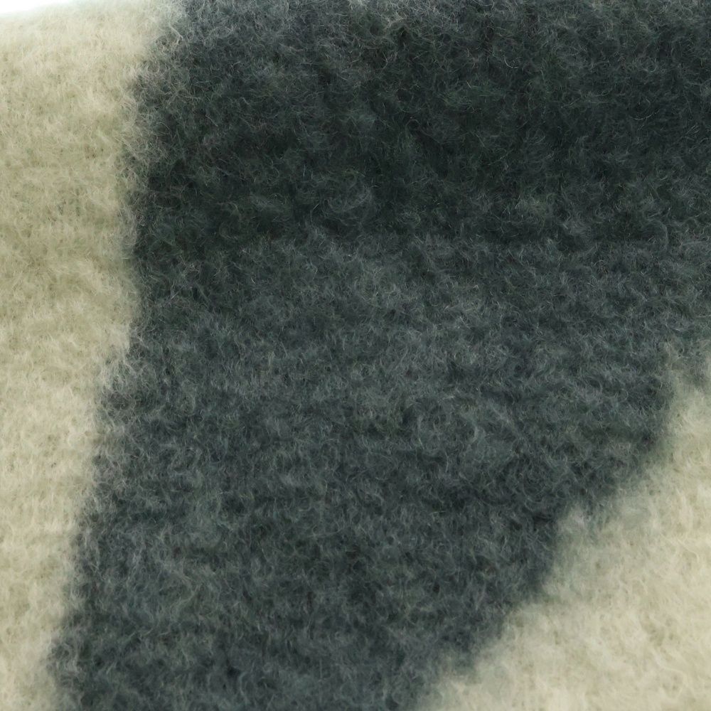 JIL SANDER ジルサンダープラス 21 AW スペイン製 パターン モヘアウール マフラー ホワイト ネイビー グリーン