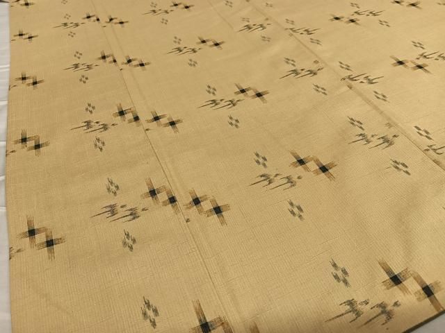 平和屋着物○上質な紬 琉球絣文様 正絹 逸品 AAAZ0171zg