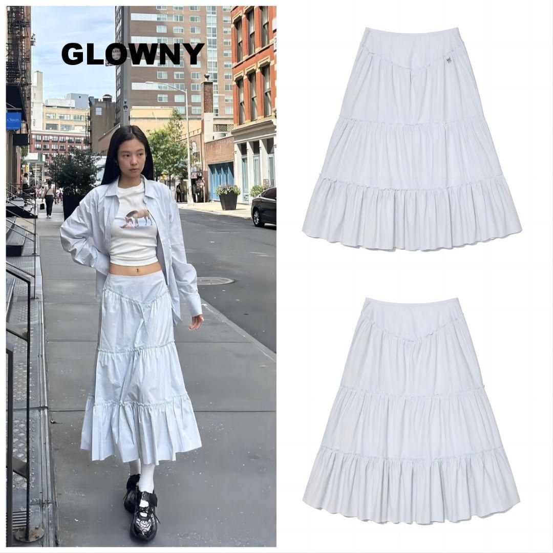 GLOWNY ティアードスカート Jennie着用 韓国 ベイビーブルー