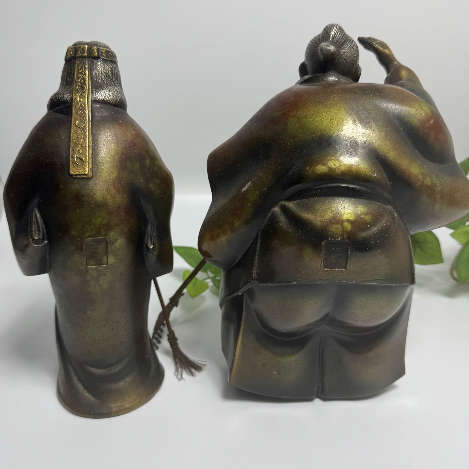 高砂人形 金彩色絵 翁 嫗 おきな おうな 日本人形 置物 飾り