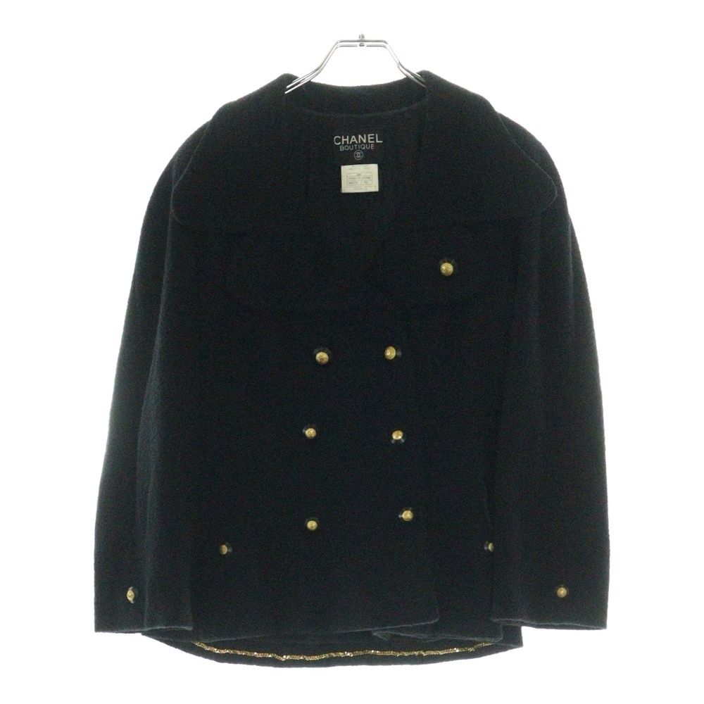 【未使用】CHANEL 96A ココボタン ヴィンテージ ウール セットアップ CHANEL ウールCCマークボタンセットアップ ブラック｜VINTAGE