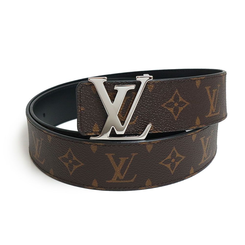 ルイ ヴィトン LV イニシャル 40MM リバーシブル ベルト 100CM モノグラム カーフスキン レザー ブラウン ブラック 茶 黒 シルバー金具 M9821S LOUIS VUITTON