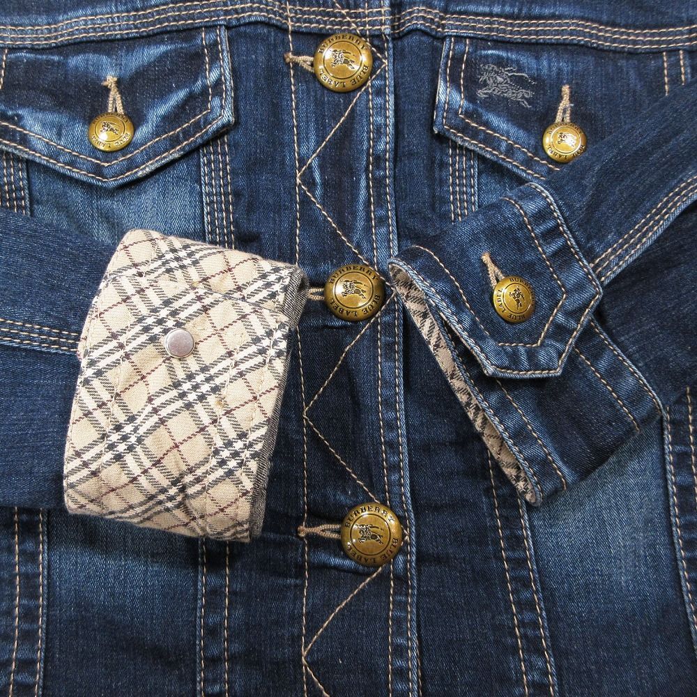 BURBERRYブルーレーベル デニムジャケット インディゴ染 チェック M