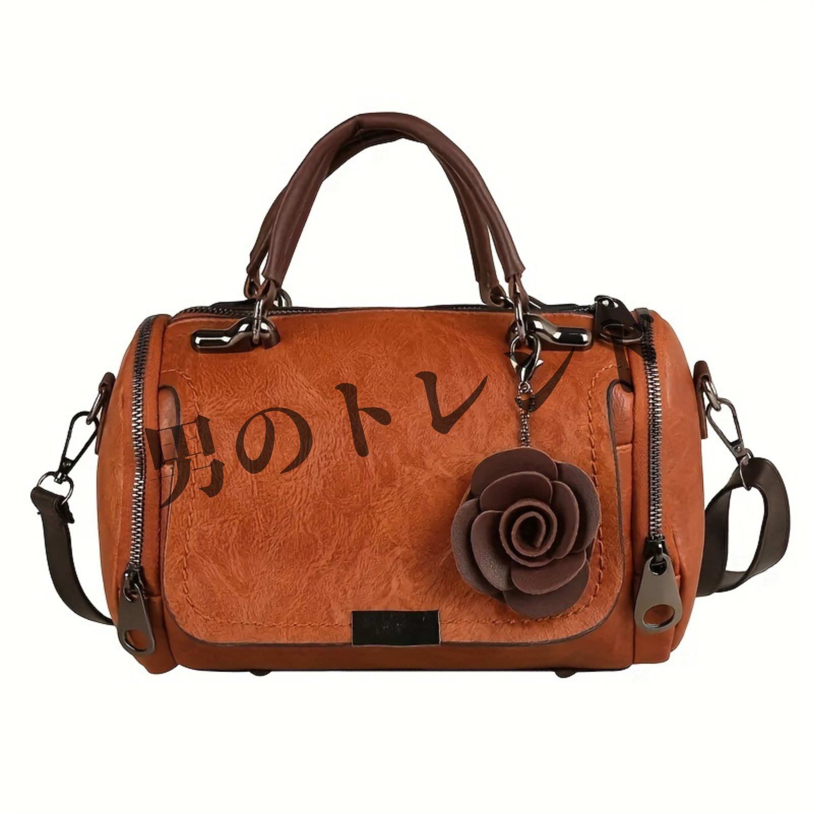 MOSCHINO モスキーノ ハートチャーム ハンドバッグ ブラウン 