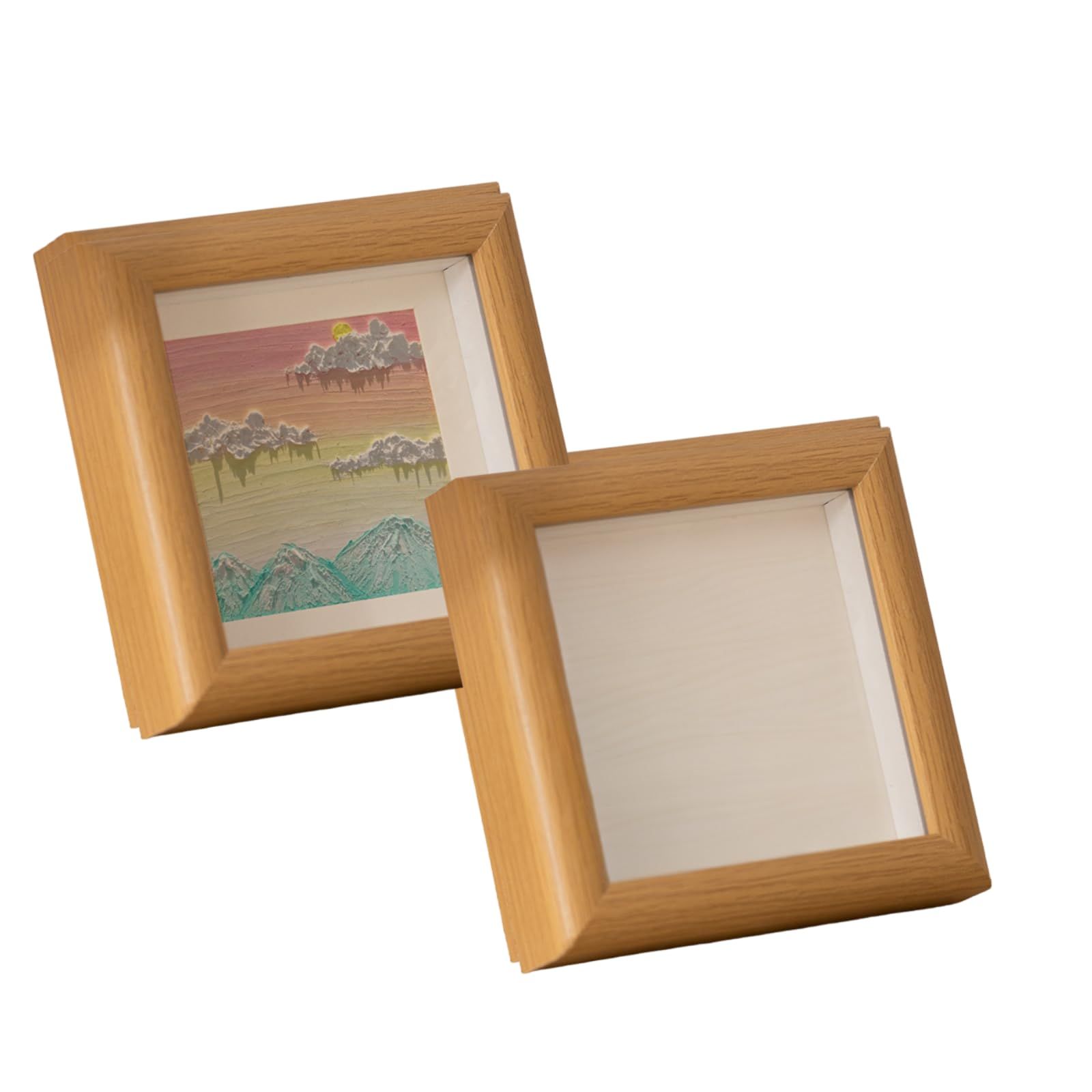 Akaaka 木製フォトフレーム チェキサイズ対応 ましかくスタンド 写真