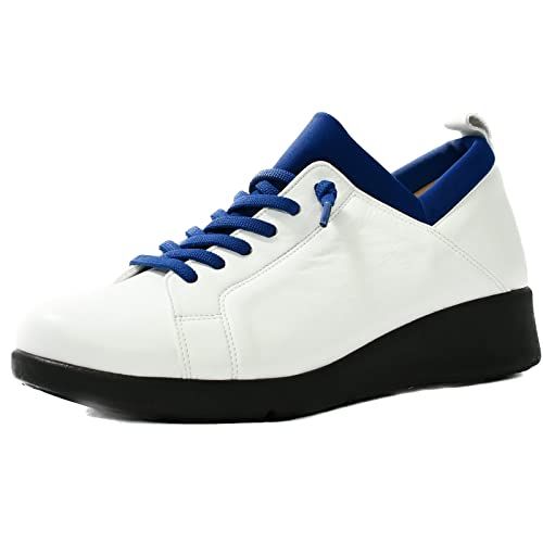 モネ スニーカーブーツ 883204 レディース ホワイトコンビブルー 24.0 cm 3E