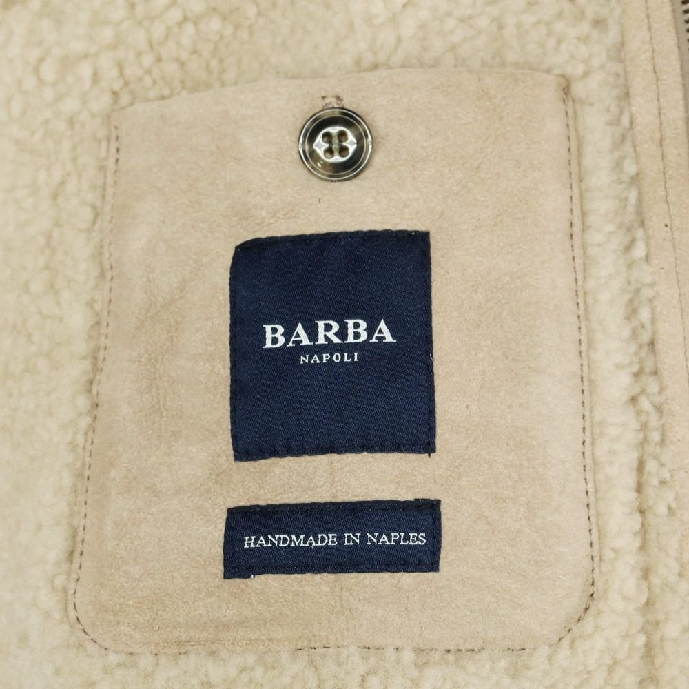 新品】バルバ BARBA ムートンレザー ジップアップブルゾン ベージュ