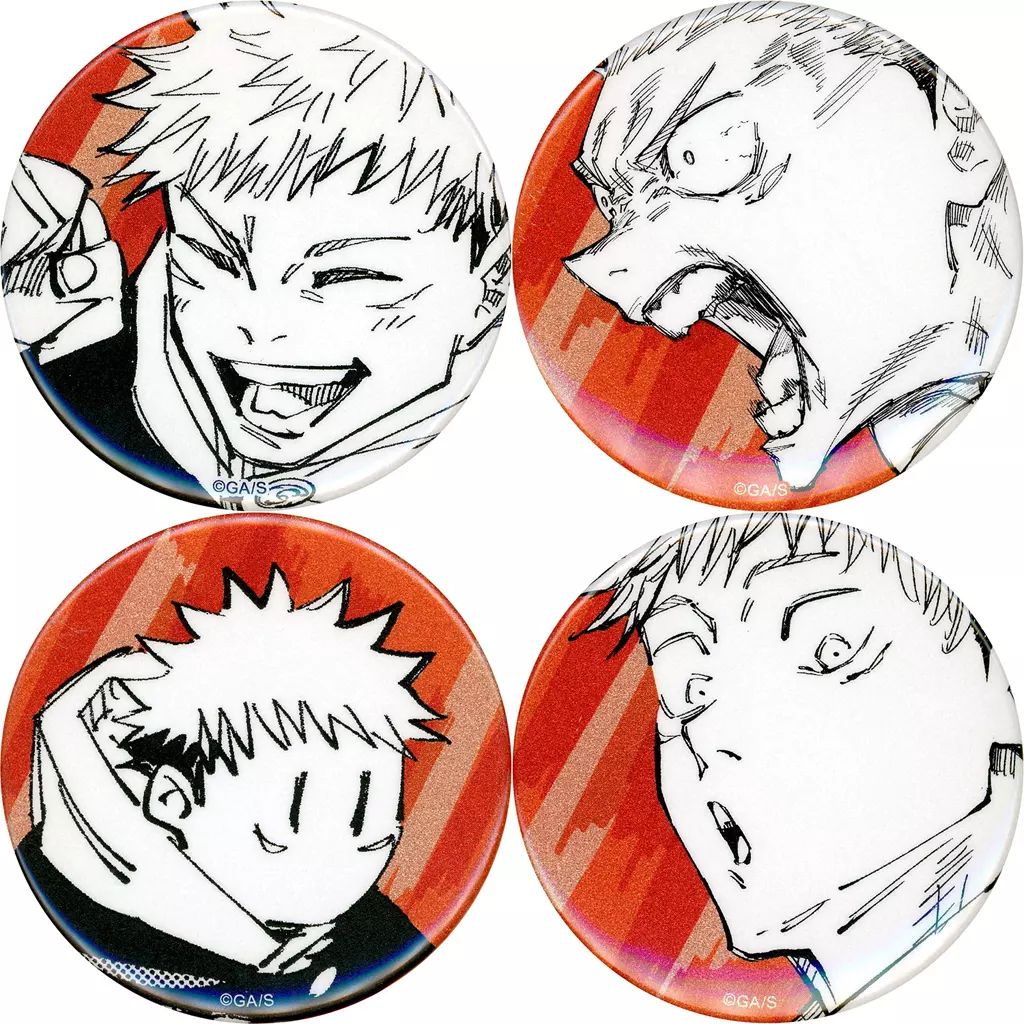 中古】バッジ・ビンズ 虎杖悠仁 缶バッジ4個セット EMOTIONS 中古】バッジ・ビンズ 虎杖悠仁 缶バッジ4個セット EMOTIONS
