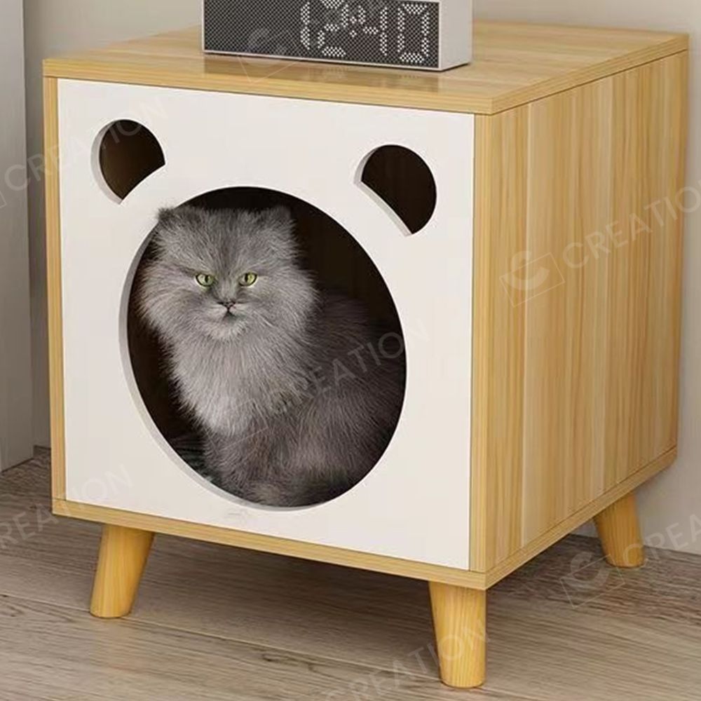 ベッドサイドキャビネット 猫小屋