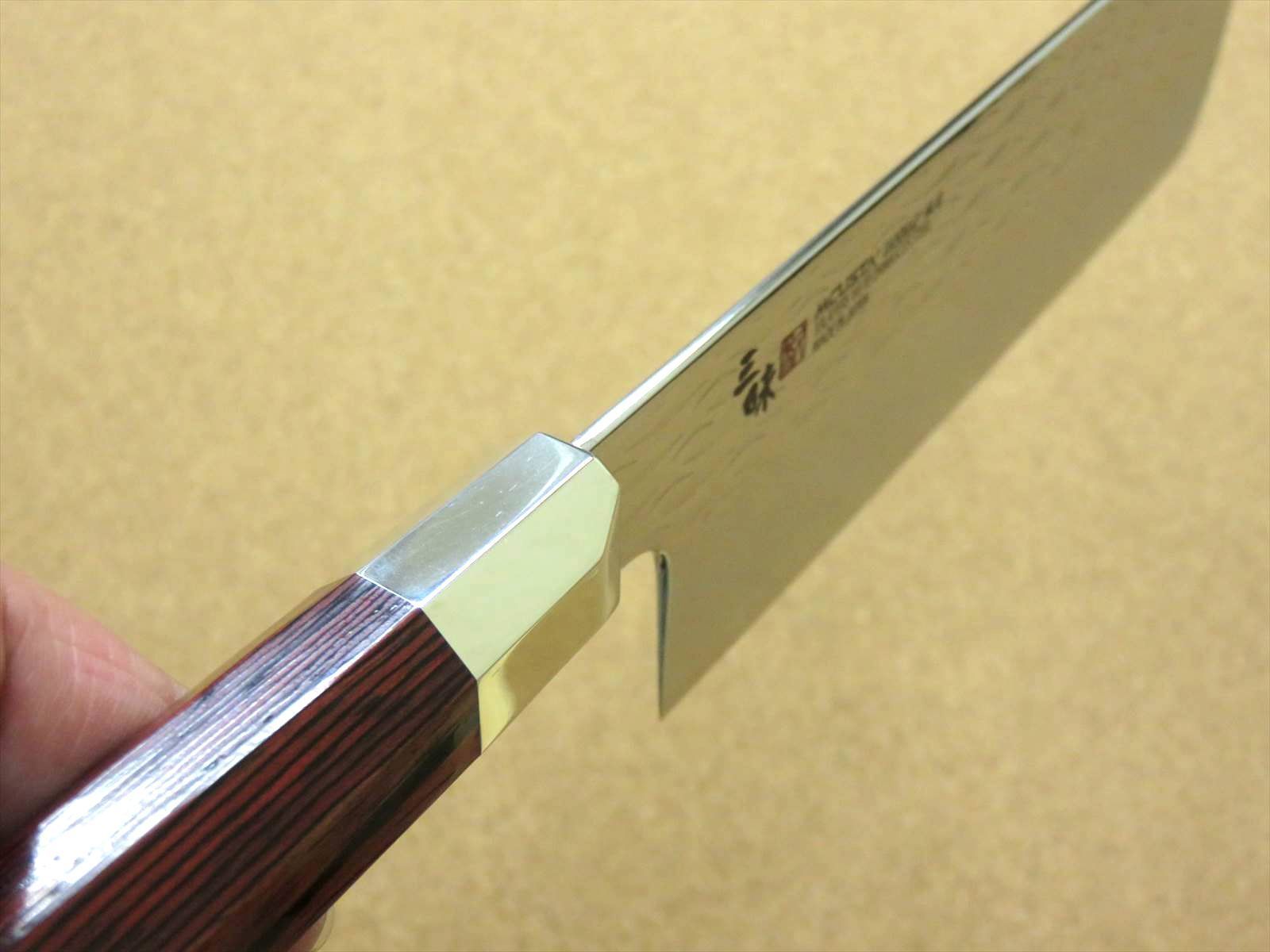 関の刃物 菜切り包丁 16.5cm (165mm) 三昧 波目 ダマスカス 33層 VG-10 