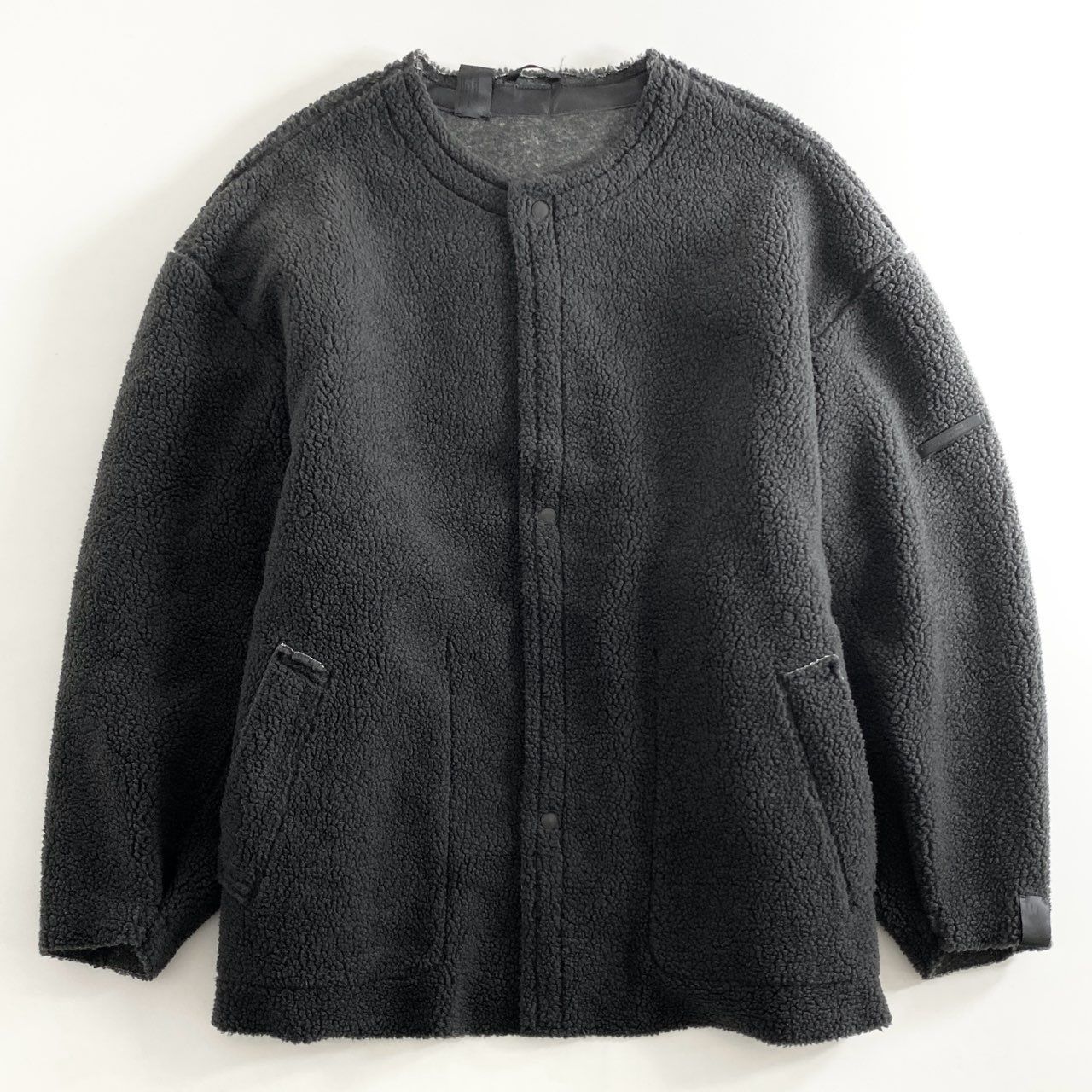 美品 N.HOOLYWOOD 38 (re) ノーカラーオーバーシャツコート 黒 公式