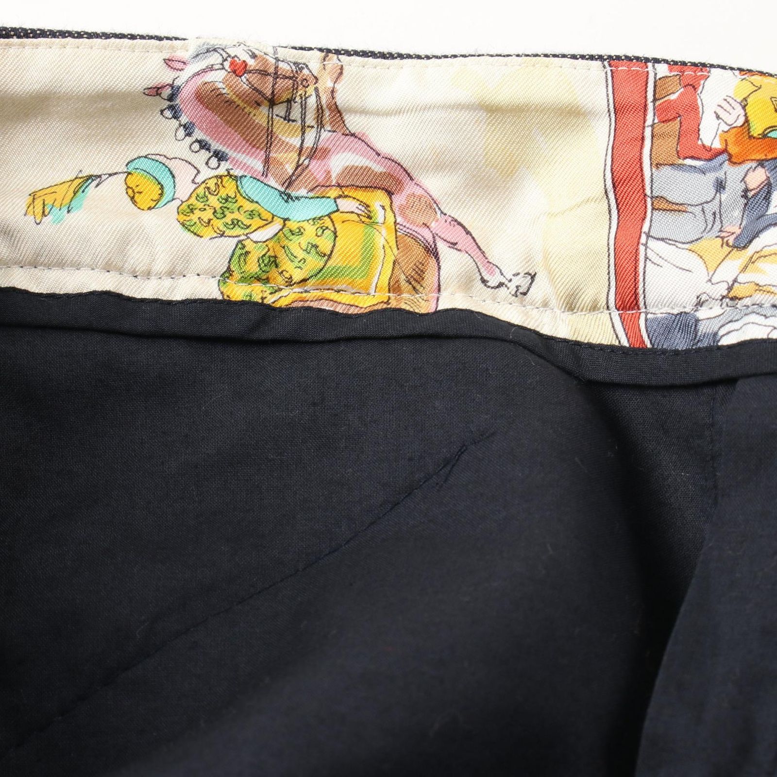 エルメス HERMES デニムパンツ CIRQUE MOLIER ファブリック シルク