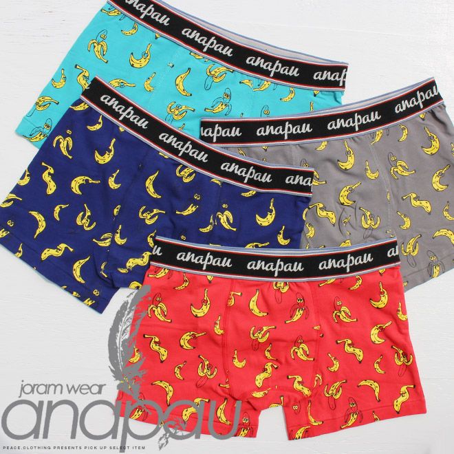 【anapau】アナパウ バナナマン パンツ プリントボクサーパンツブリーフ ばなな ばななまん (Ｓサイズ女性または細身の男性向き)【下着/メンズ/レディース】【メール便 可】【S/S】【A/W】殿