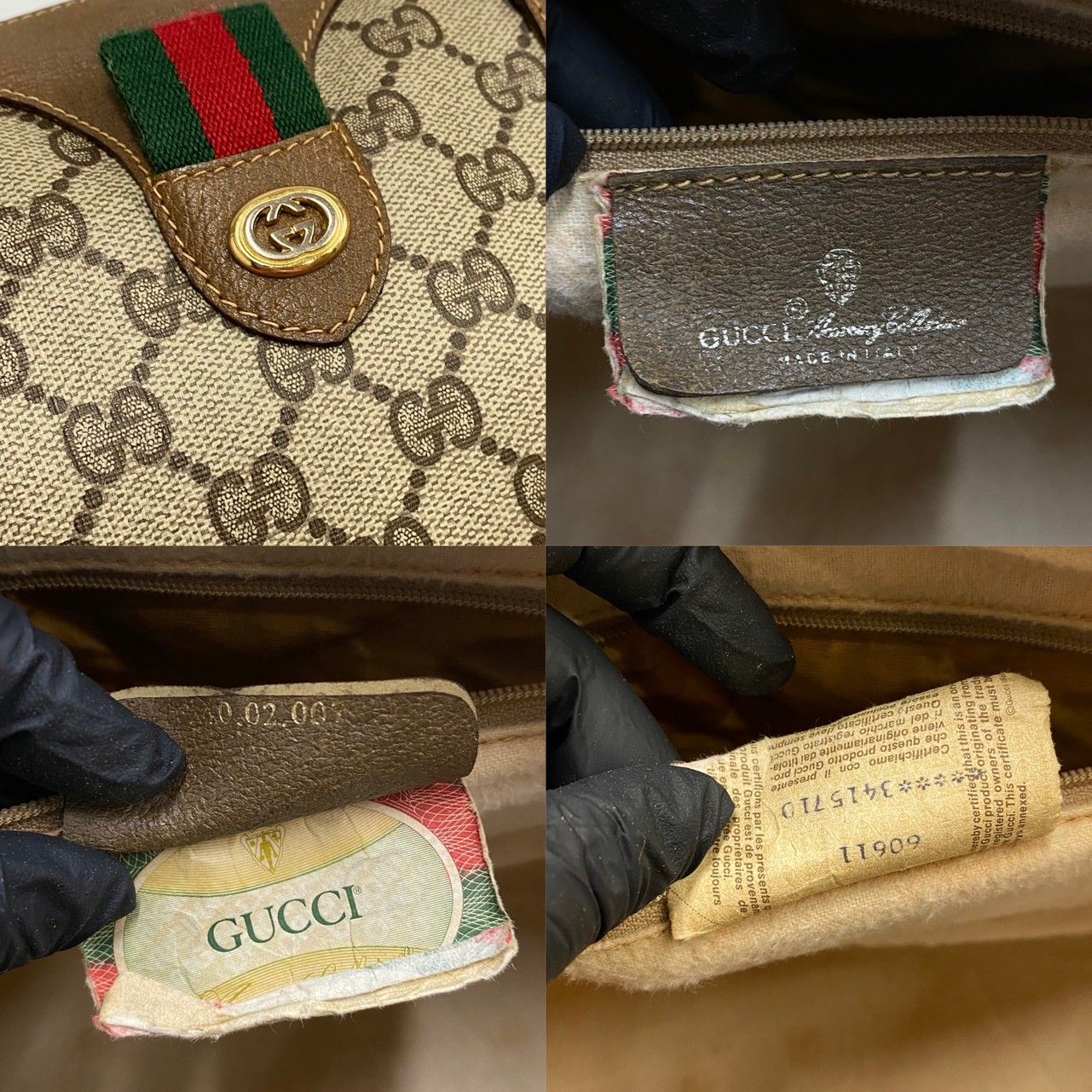 極 美品 GUCCI オールドグッチ ヴィンテージ GG ロゴ 金具 シェリー