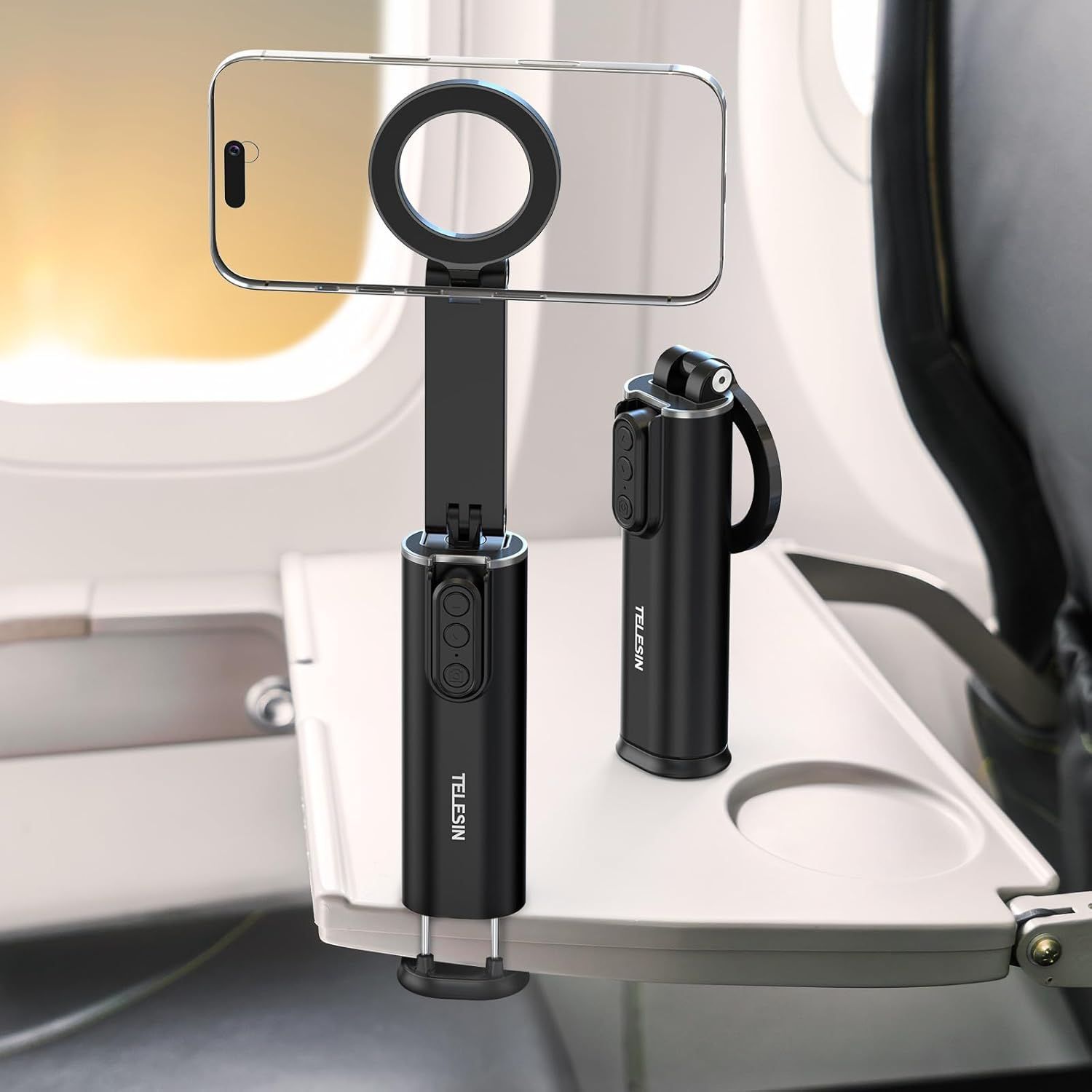 スマホスタンド 飛行機 MagSafe対応 スマホホルダー マグネット 携帯スタンド 新幹線 携帯ホルダー 360度回転 iphone スタンド