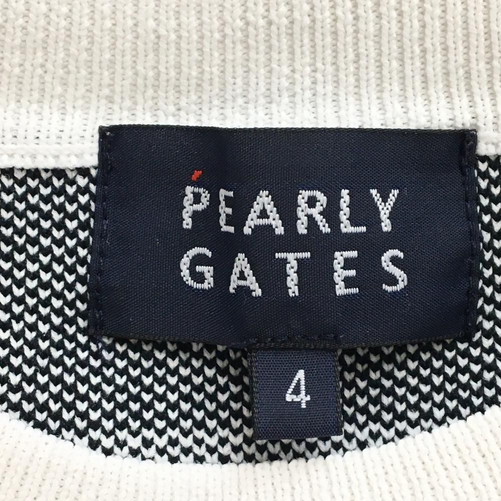 PEARLY GATES ゴルフ　メンズ　白黒　ニットジャケット サイズ4 PEARLY GATES パーリーゲイツ ニットジャケット 白×黒 バイ