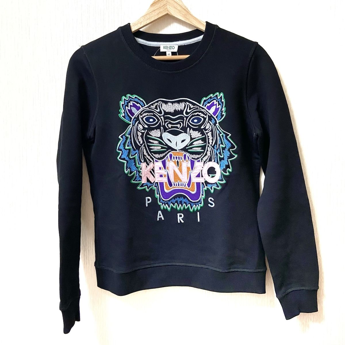 KENZO(ケンゾー) トレーナー サイズM レディース - 黒×ブルー
